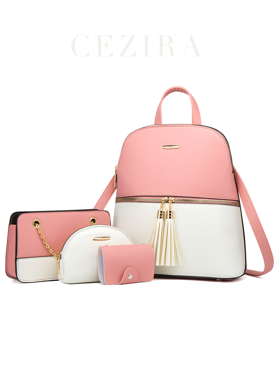 Luxury Bags Vegan Leather - 4 buah Set tas wanita mode