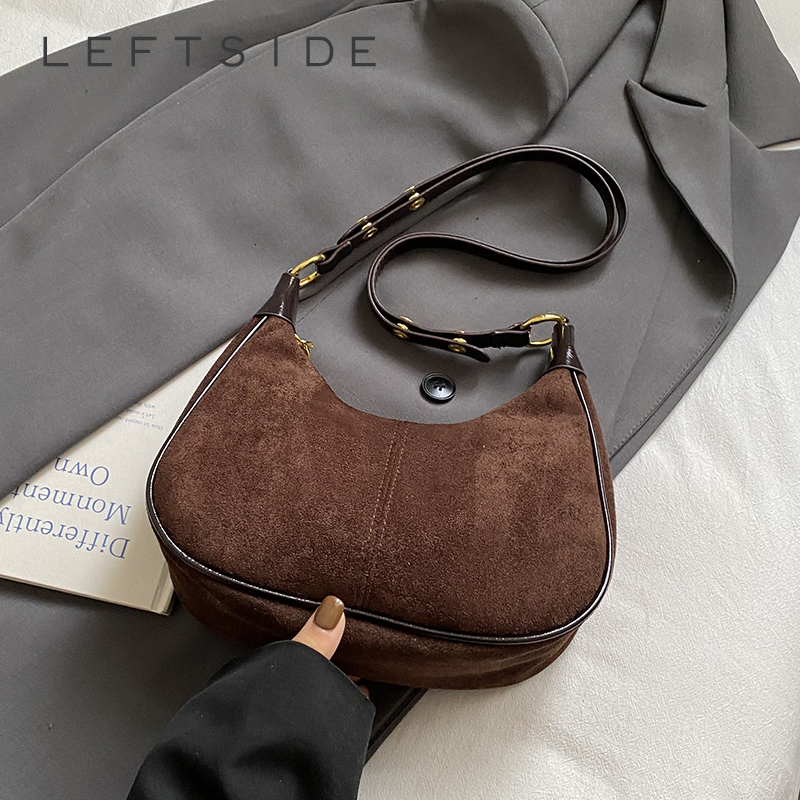 Luxury Bags Trend 2025 - Tas Selempang Wanita LEFTSIDE Bahan Suede