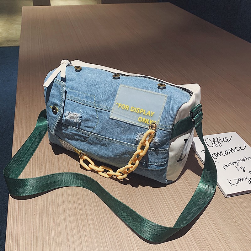 Tas bahu wanita Denim Fashion  - Luxury Bags Denim ulasan dan harga