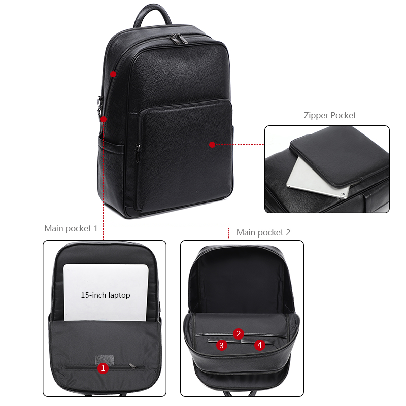 Ransel Pria Kulit Asli Sapi 10 - Luxury Bags That Fit Laptop ulasan dan harga