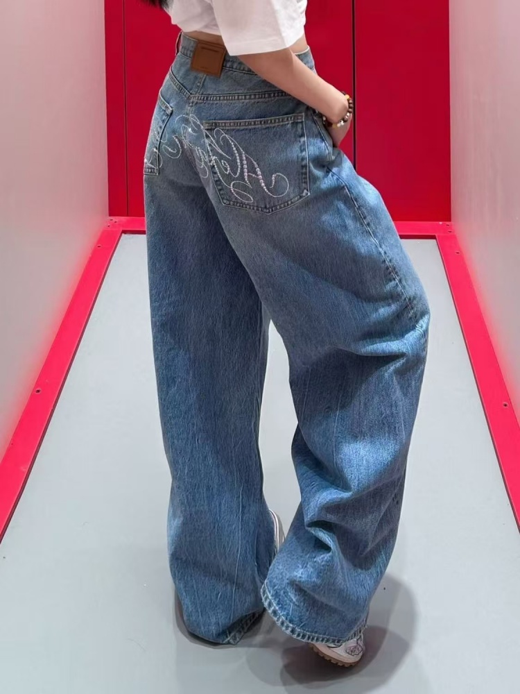 Celana Jeans Bertumpuk Longgar - Luxury Bags Denim ulasan dan harga