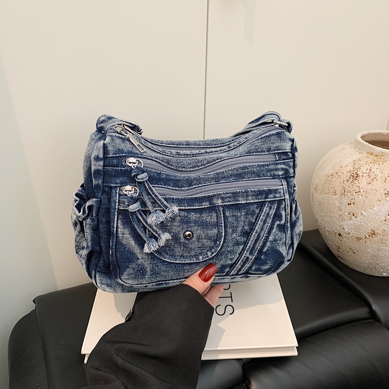 Tas Denim Biru Retro Gaya Jala - Luxury Bags Denim ulasan dan harga