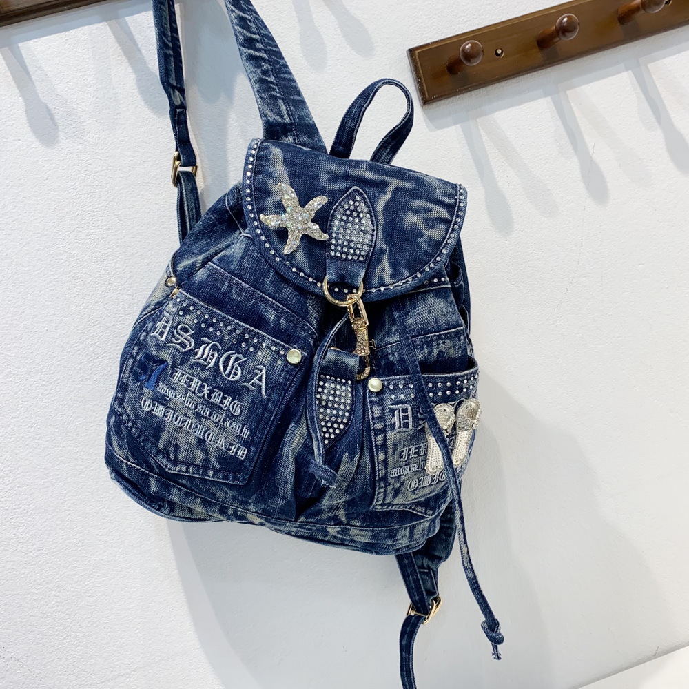 iPinee Ransel Wanita Denim Mew - Luxury Bags Denim ulasan dan harga