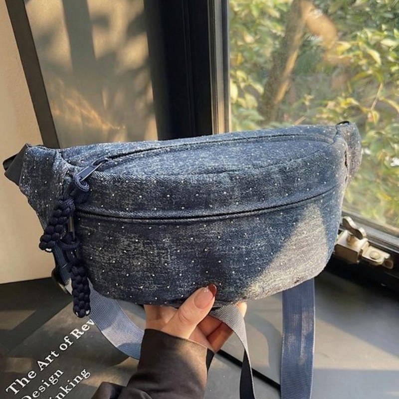 Tas pinggang olahraga luar rua - Luxury Bags Denim ulasan dan harga