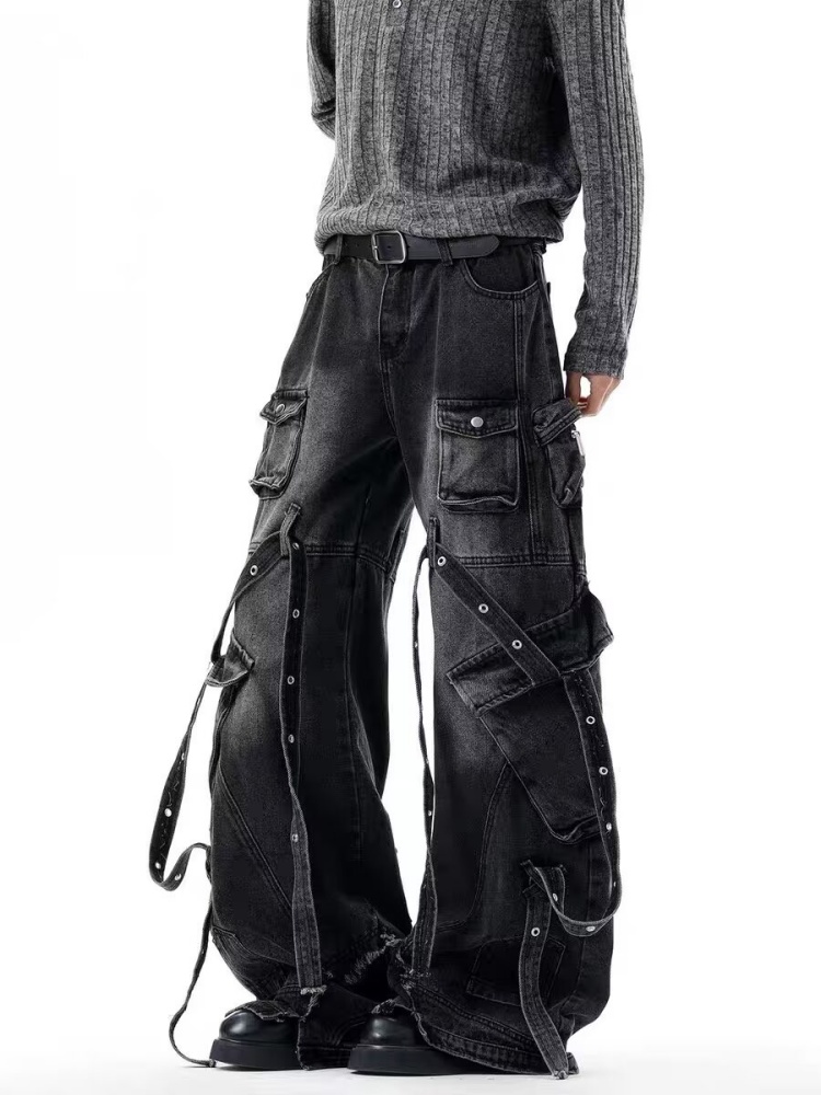 Celana Jeans Cargo Baggy Hitam - Luxury Bags Denim ulasan dan harga
