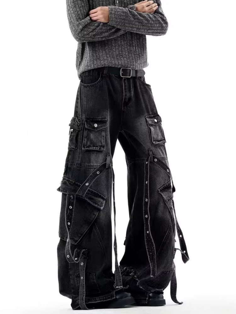 Celana Jeans Cargo Baggy Hitam - Luxury Bags Denim ulasan dan harga